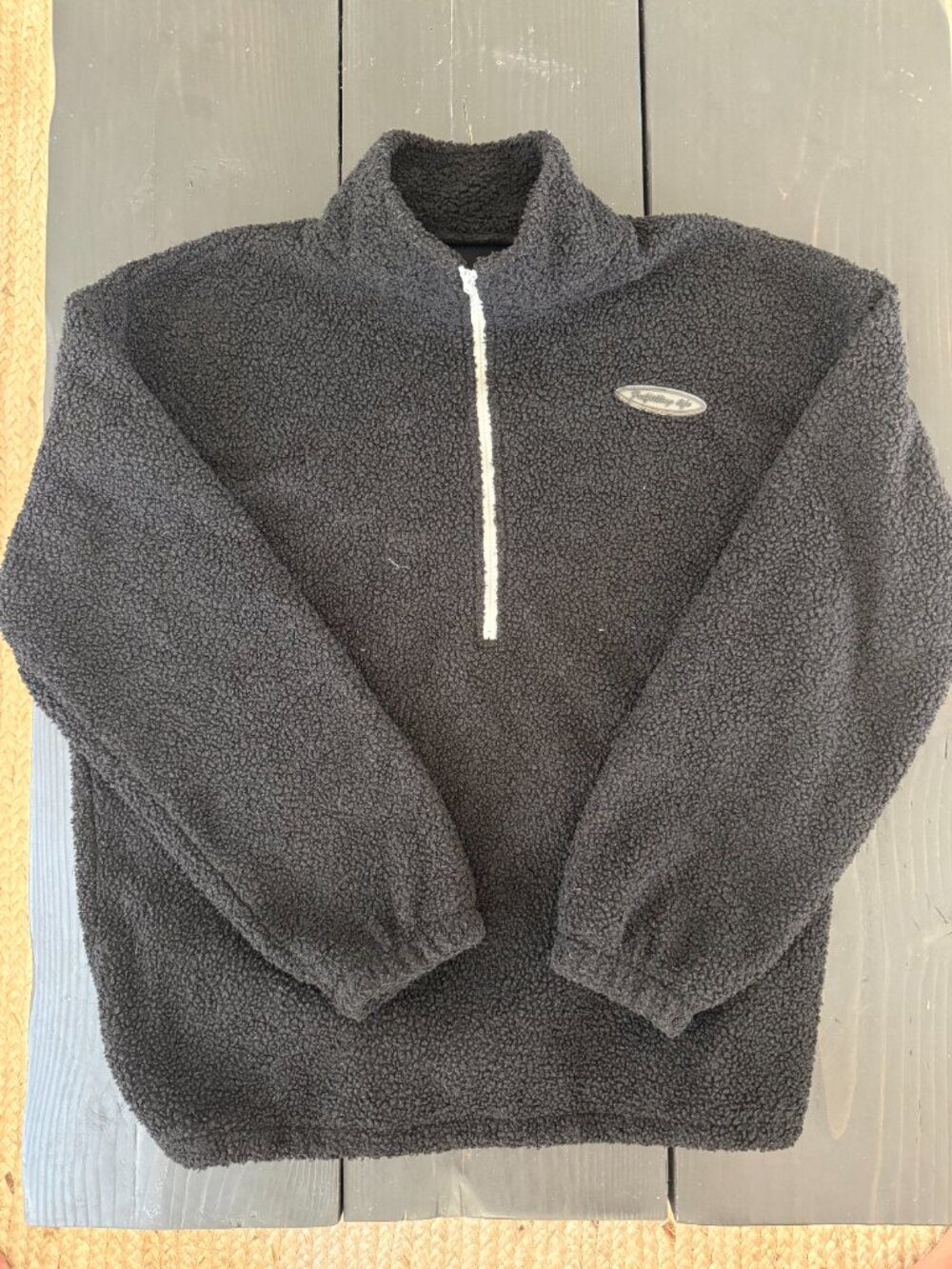 Zaful Fleece Quarter Zip - (M) Black